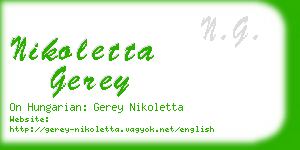 nikoletta gerey business card